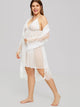 Plus Floral Lace Sheer Cami Dress With Robe