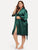 Plus Eyelash Lace Satin Robe