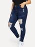 Plus Distressed Skinny Jeans