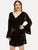  Plus Flounce Sleeve V-Cut Back Velvet Dress
