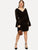  Plus Flounce Sleeve V-Cut Back Velvet Dress