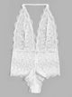 Plus Scalloped Trim Floral Lace Teddy Bodysuit
