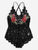 Plus Criss Cross Appliques Scalloped Trim Lace Teddy Bodysuit