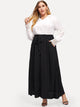 SHEIN Button Up Belted Maxi Skirt