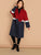 Plus Waterfall Collar Metallic Panel Colorblock Coat