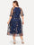 Plus Contrast Mesh Embroidery Dress