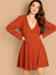  Plus Plunging Neck Rib-knit Dress