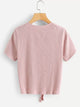 Plus Knot Front Rib-knit T-shirt