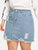 Plus Ripped Raw Hem Denim Skirt