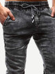 Men Drawstring Waist Solid Jeans