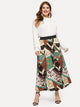 SHEIN Plus Chain Print Pleated Skirt