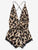 Plus Criss Cross Lace Trim Leopard Romper Bodysuit