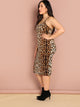 Plus Leopard Print Bodycon Slip Dress