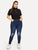 SHEIN Plus Stripe Side Ripped Jeans