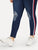 SHEIN Plus Stripe Side Ripped Jeans
