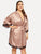 Plus Eyelash Lace Satin Robe