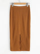 SHEIN Plus Solid Ribbed Knit Slit Hem Skirt