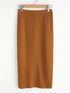 SHEIN Plus Solid Ribbed Knit Slit Hem Skirt