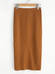SHEIN Plus Solid Ribbed Knit Slit Hem Skirt