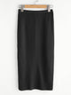 SHEIN Plus Solid Ribbed Knit Slit Hem Skirt