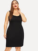 Plus Solid Tank Dress