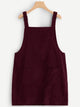 Plus Pocket Front Corduroy Pinafore Dress