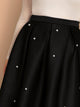 SHEIN Plus Size Pearls Beaded Pleated Skirt