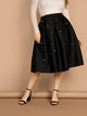 SHEIN Plus Size Pearls Beaded Pleated Skirt