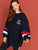 Plus Lantern Sleeve Letter Pullover