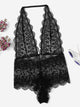 Plus Scalloped Trim Floral Lace Teddy Bodysuit