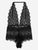 Plus Scalloped Trim Floral Lace Teddy Bodysuit