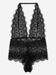 Plus Scalloped Trim Floral Lace Teddy Bodysuit