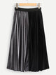 Plus Velvet Two Tone Pleated Skirt