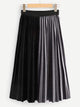 Plus Velvet Two Tone Pleated Skirt