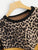 Plus Contrast Leopard Drop Shoulder Sweatshirt