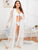 Plus Eyelash Lace Contrast Mesh Satin Robe