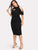 Plus Draped Cold Shoulder Open Front Ruched Dress