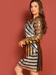  Plus Mixed Stripe Sequin Dress