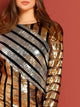  Plus Mixed Stripe Sequin Dress