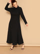 Plus Mock Neck Swing Dress