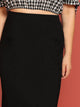 SHEIN Plus Pocket Patched Solid Skirt