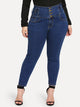 SHEIN Plus High Waist Button Jeans