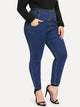 SHEIN Plus High Waist Button Jeans