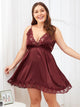 Plus Contrast Lace Satin Cami Dress