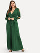  Plus Self Belted Surplice Wrap Dress