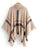 Plus Raw Hem Striped Poncho Sweater