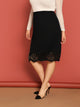 Plus Laser Cut Scallop Hem Skirt