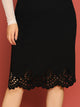SHEIN Plus Laser Cut Scallop Hem Skirt