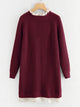 Plus Guipure Lace Trim Raglan Sleeve Sweater Dress