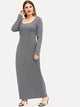 Plus Scoop Neck Maxi Pencil Dress